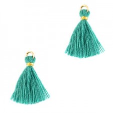 Quaste Ibiza Style 1.5cm Gold - viridian green